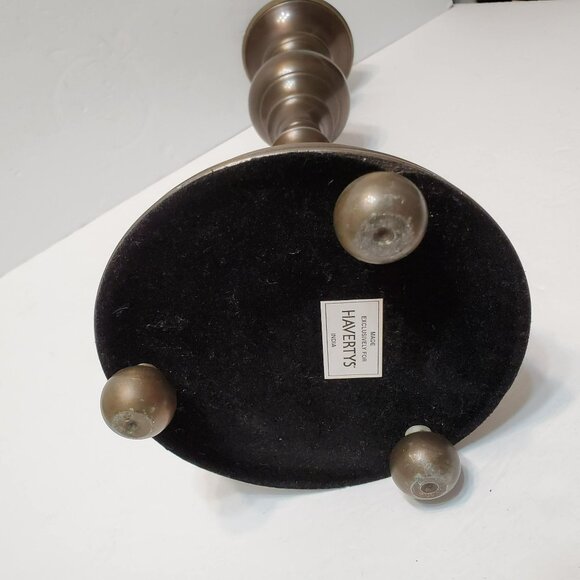 Havertys Bronze Metal Candle Holder, 18" Tall, Elegant Design Classic Pillar - Picture 5 of 5
